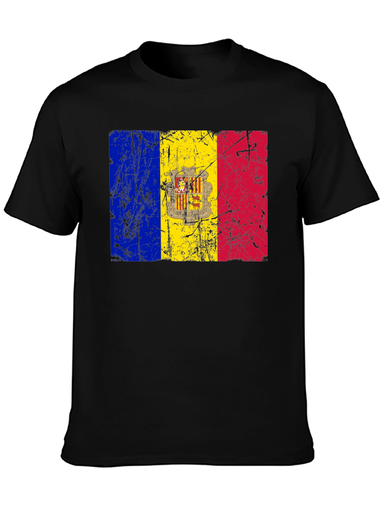 Andorra Flag T-Shirt - Distressed Design