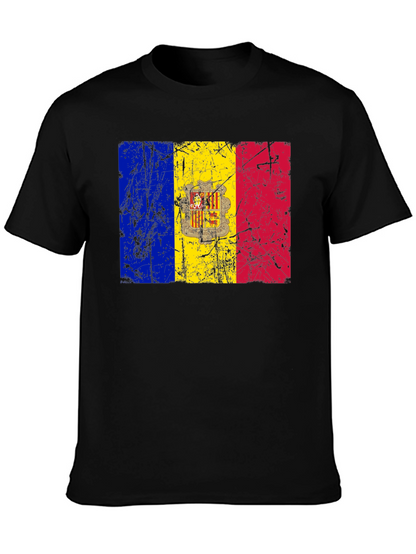 Andorra Flag T-Shirt - Distressed Design