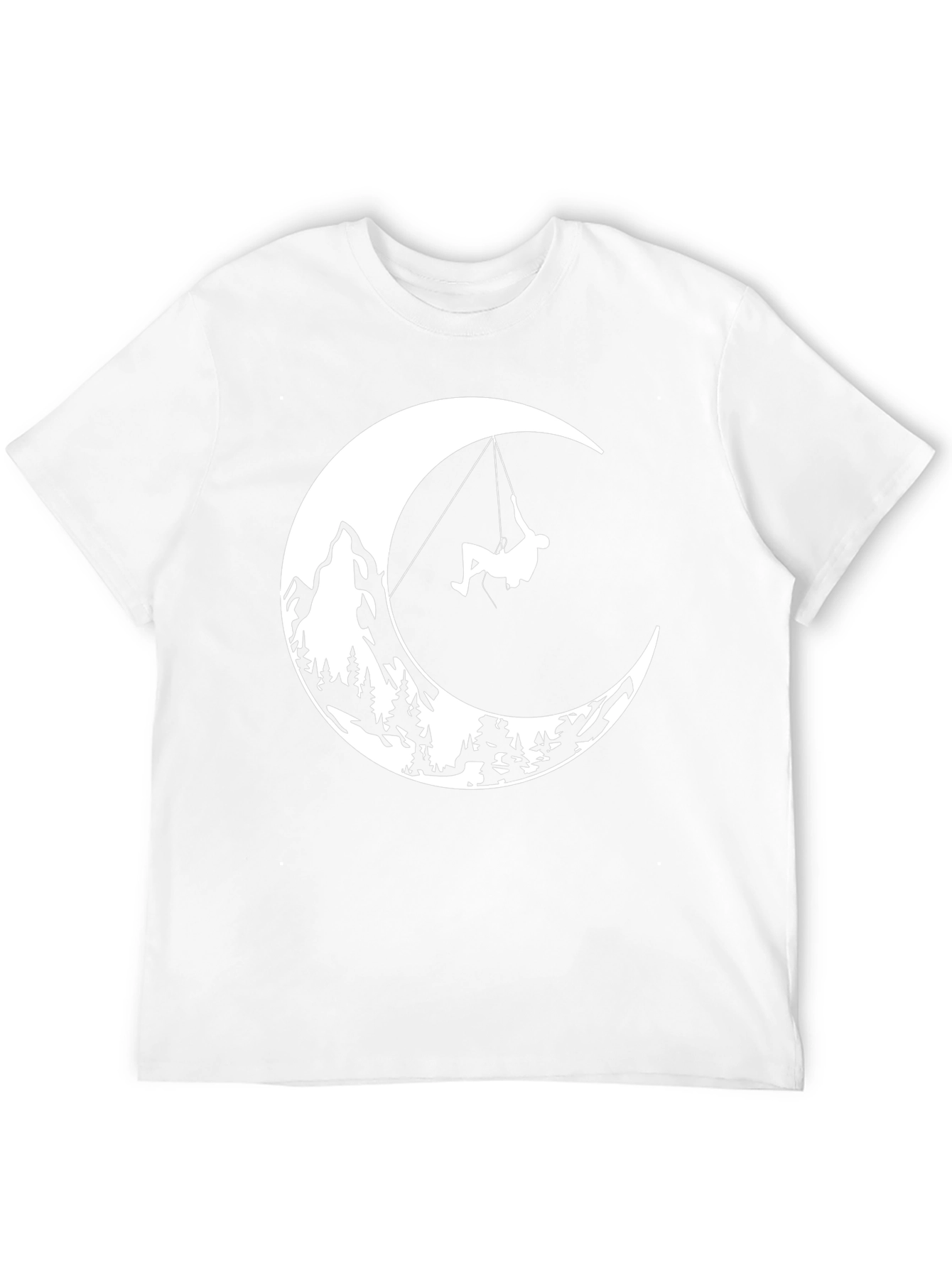 Moonlit Climb Graphic Tee - Black Cotton T-Shirt