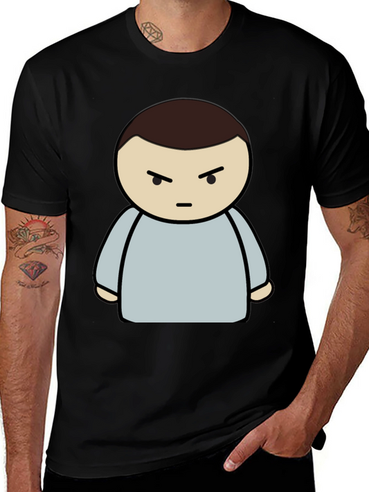 Grumpy Cartoon Character Black T-Shirt