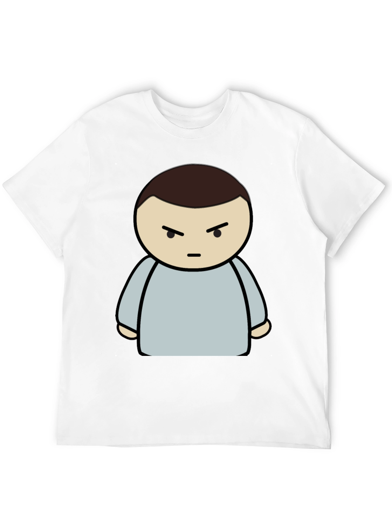 Grumpy Cartoon Character Black T-Shirt