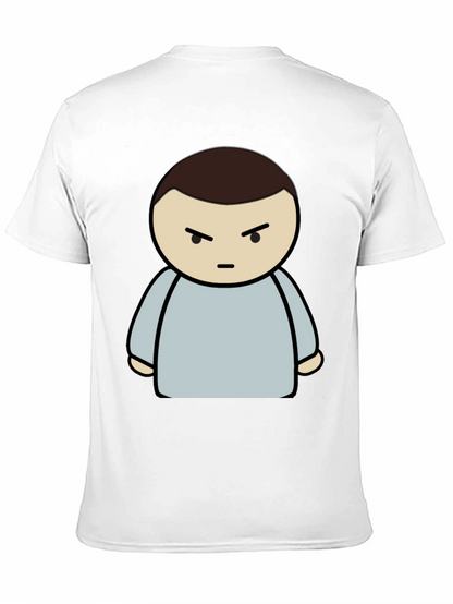 Grumpy Cartoon Character Black T-Shirt