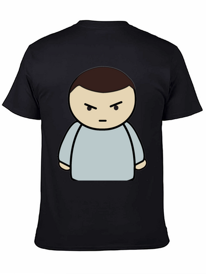 Grumpy Cartoon Character Black T-Shirt