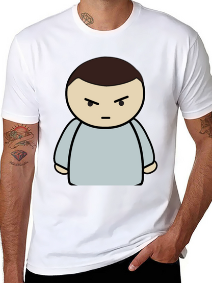 Grumpy Cartoon Character Black T-Shirt