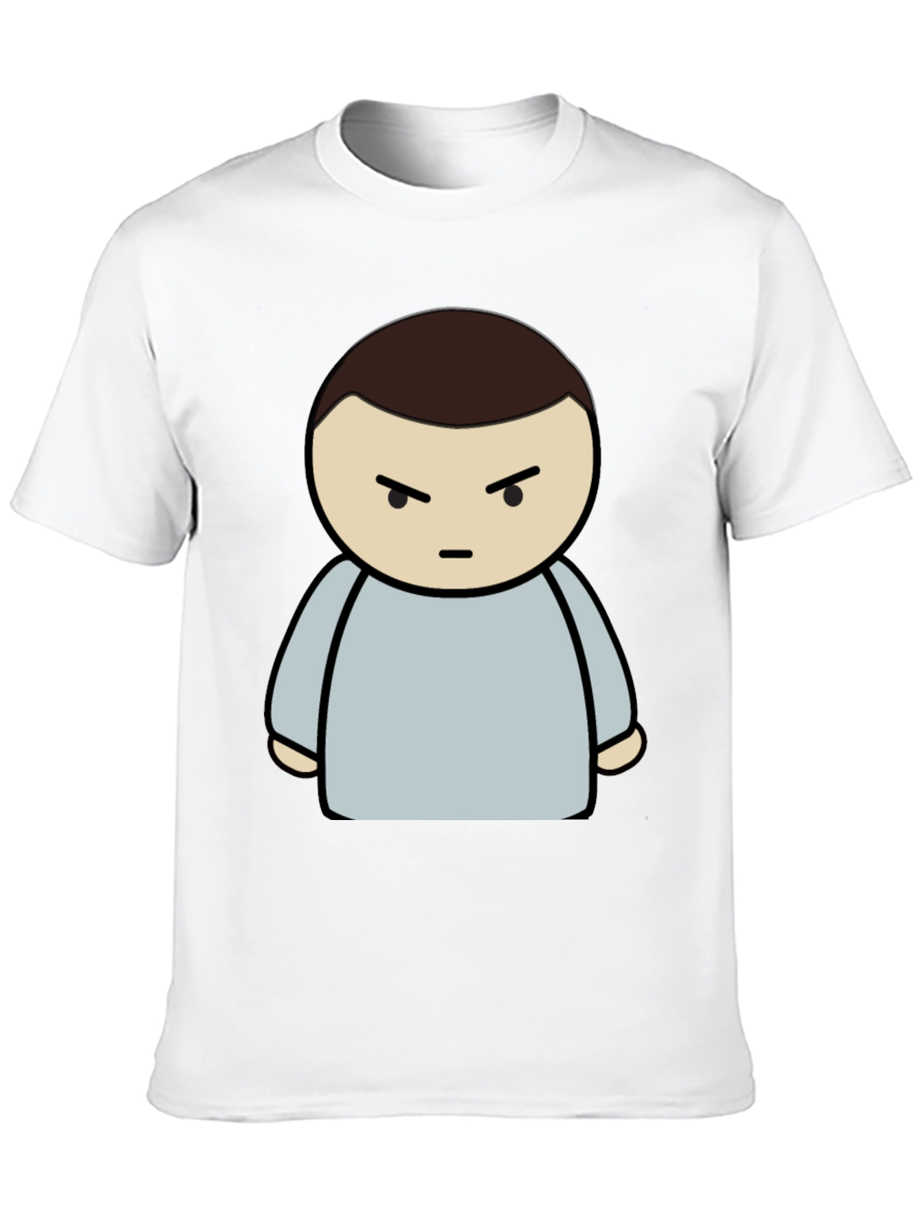 Grumpy Cartoon Character Black T-Shirt