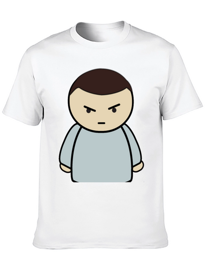 Grumpy Cartoon Character Black T-Shirt