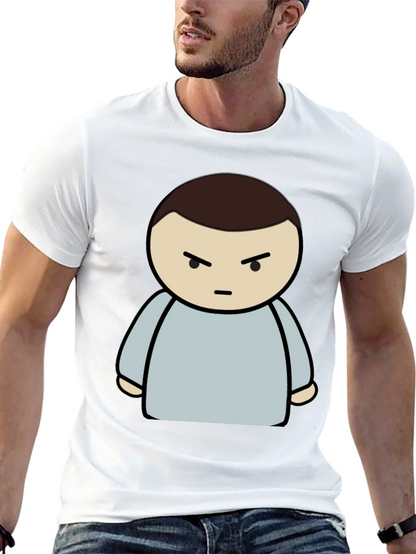 Grumpy Cartoon Character Black T-Shirt