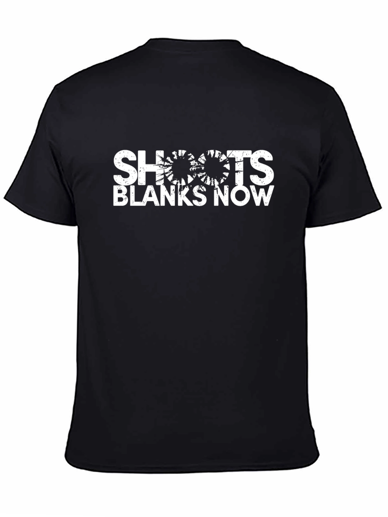 Shoots Blanks Now Funny Graphic Tee - Black