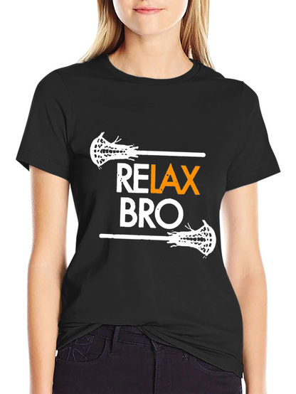 Relax Bro Lacrosse Graphic Tee - Black T-Shirt