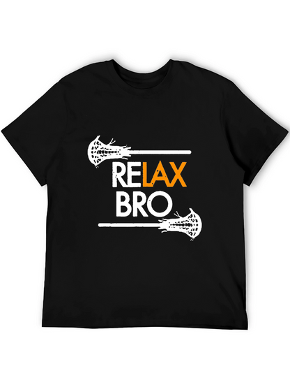Relax Bro Lacrosse Graphic Tee - Black T-Shirt