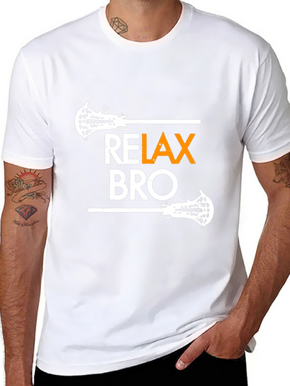 Relax Bro Lacrosse Graphic Tee - Black T-Shirt