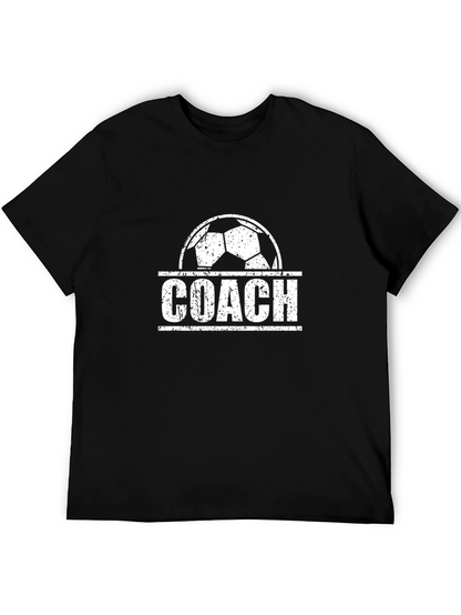 Soccer Coach Graphic Tee - Black Cotton T-Shirt