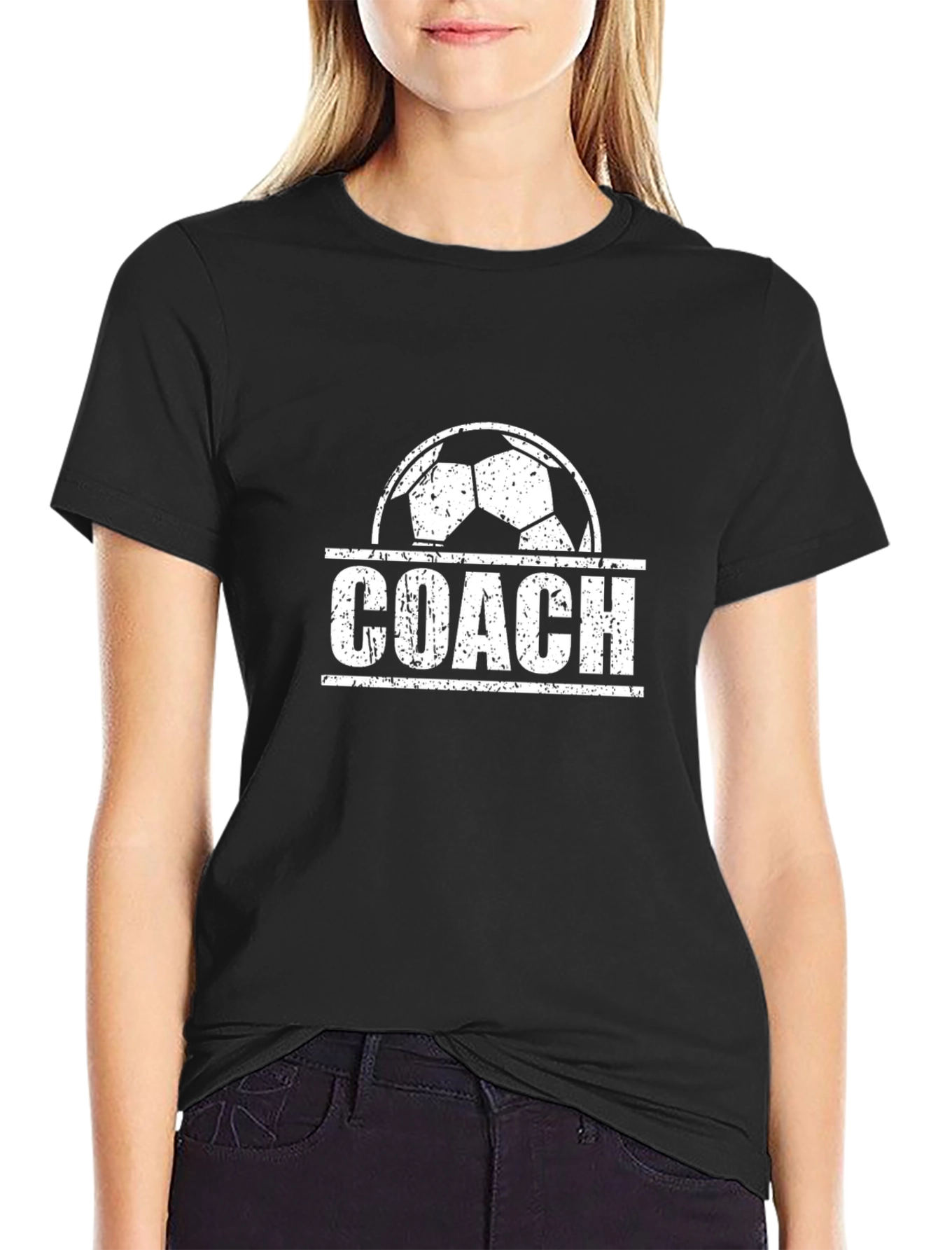 Soccer Coach Graphic Tee - Black Cotton T-Shirt
