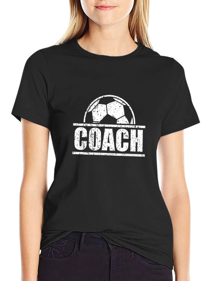 Soccer Coach Graphic Tee - Black Cotton T-Shirt