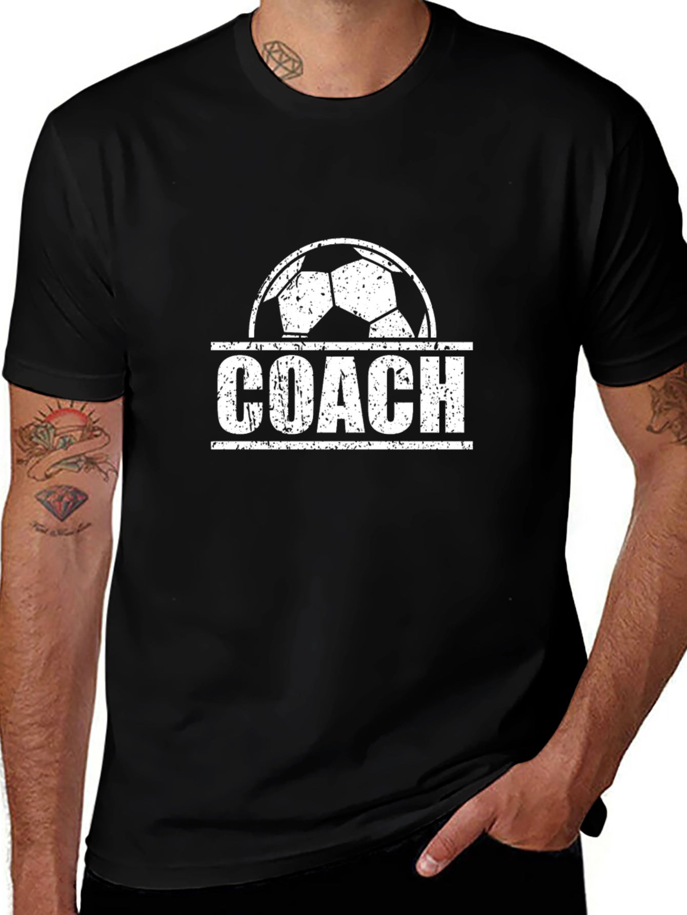 Soccer Coach Graphic Tee - Black Cotton T-Shirt