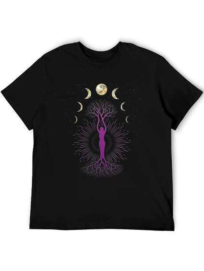 Moon Phase Tree Graphic Tee - Black