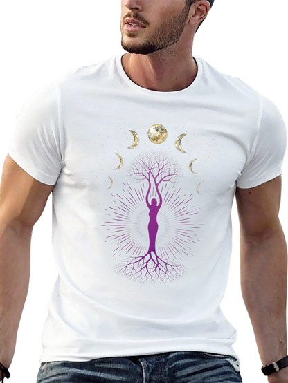 Moon Phase Tree Graphic Tee - Black
