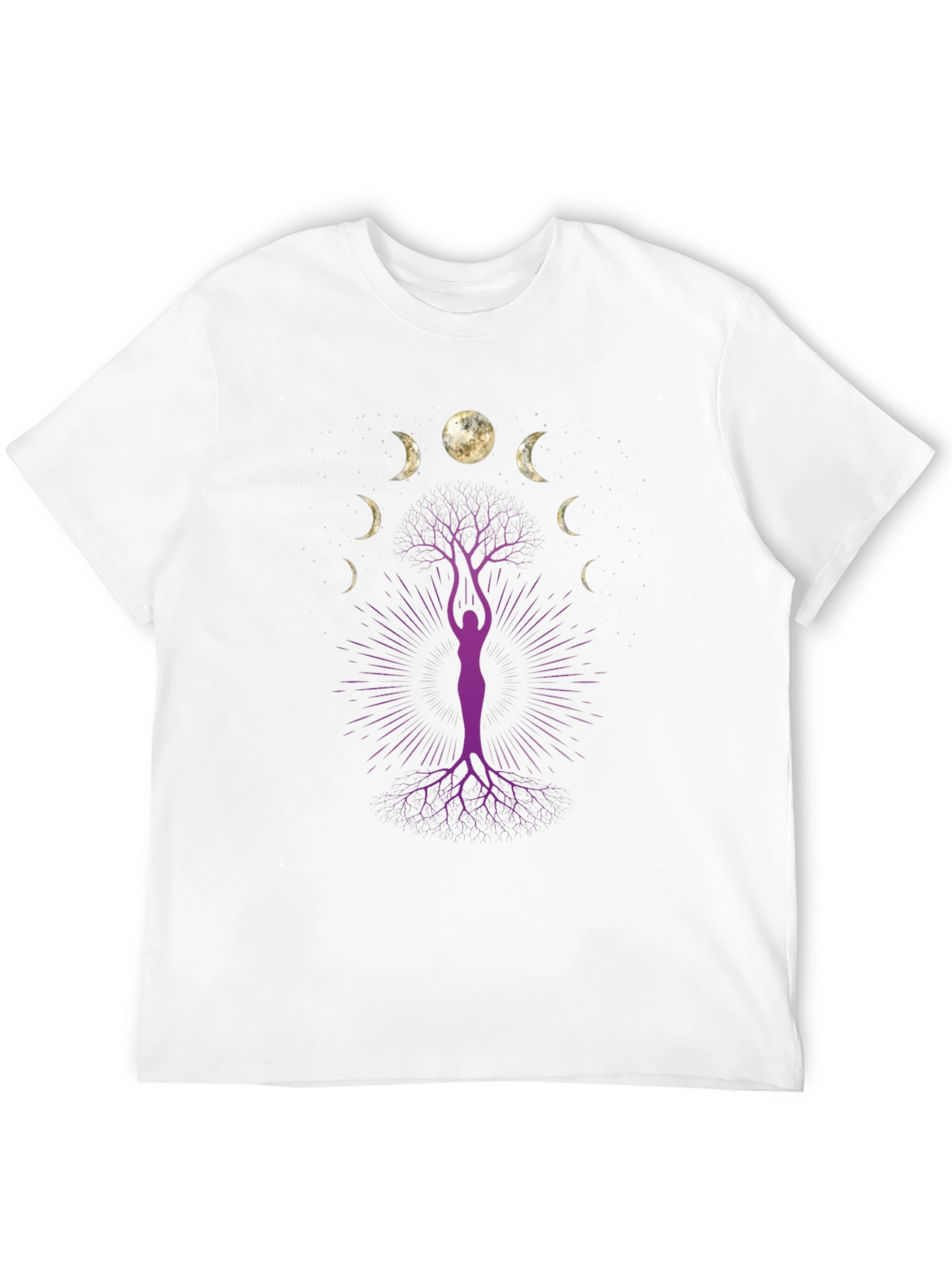 Moon Phase Tree Graphic Tee - Black