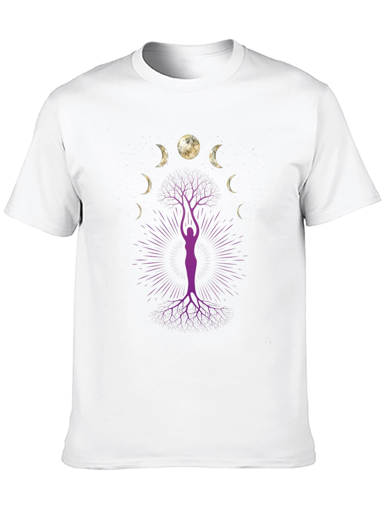 Moon Phase Tree Graphic Tee - Black
