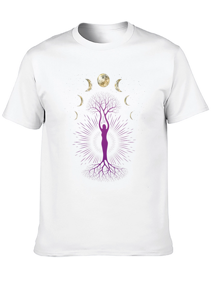 Moon Phase Tree Graphic Tee - Black