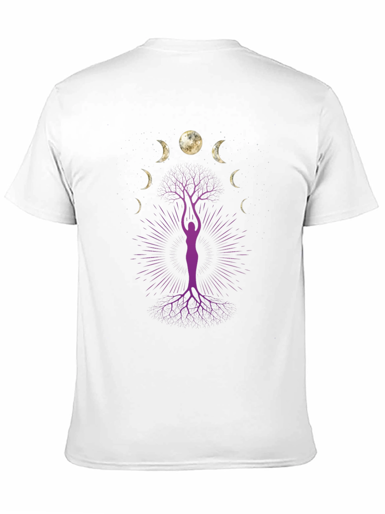 Moon Phase Tree Graphic Tee - Black