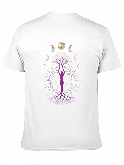 Moon Phase Tree Graphic Tee - Black