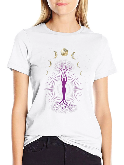 Moon Phase Tree Graphic Tee - Black