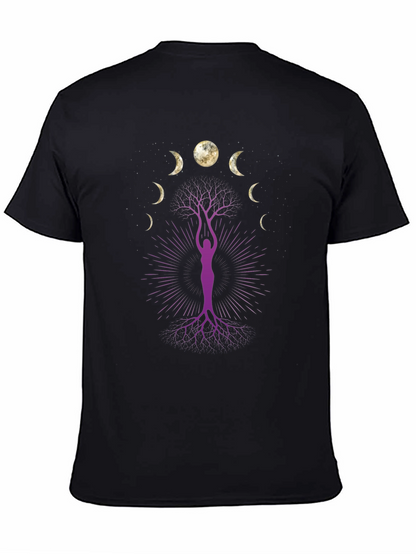Moon Phase Tree Graphic Tee - Black