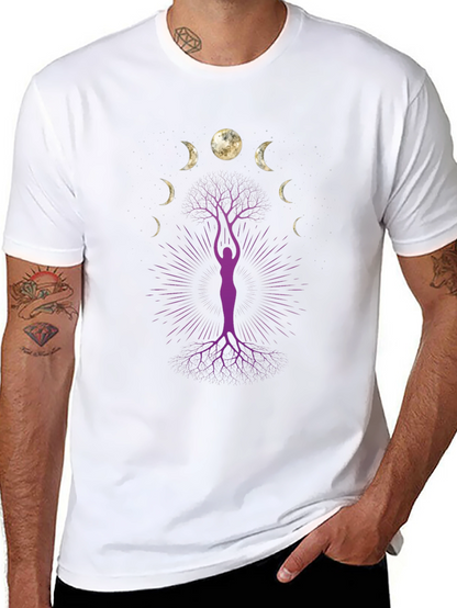 Moon Phase Tree Graphic Tee - Black
