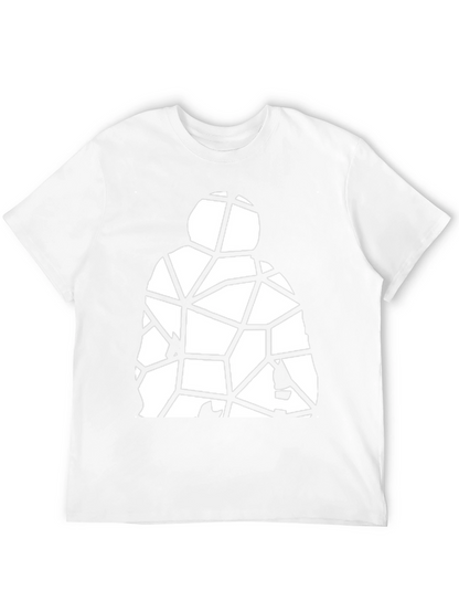 Geometric Abstract Man Graphic Tee - Black