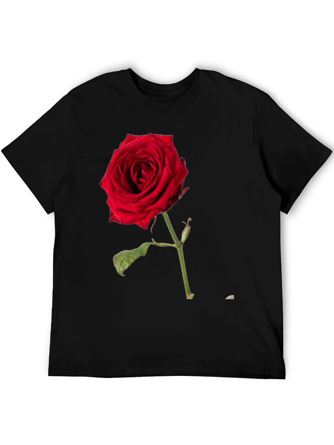 Red Rose Graphic Black T-Shirt