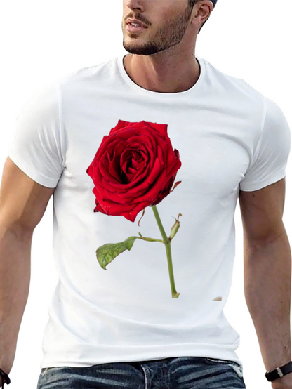 Red Rose Graphic Black T-Shirt