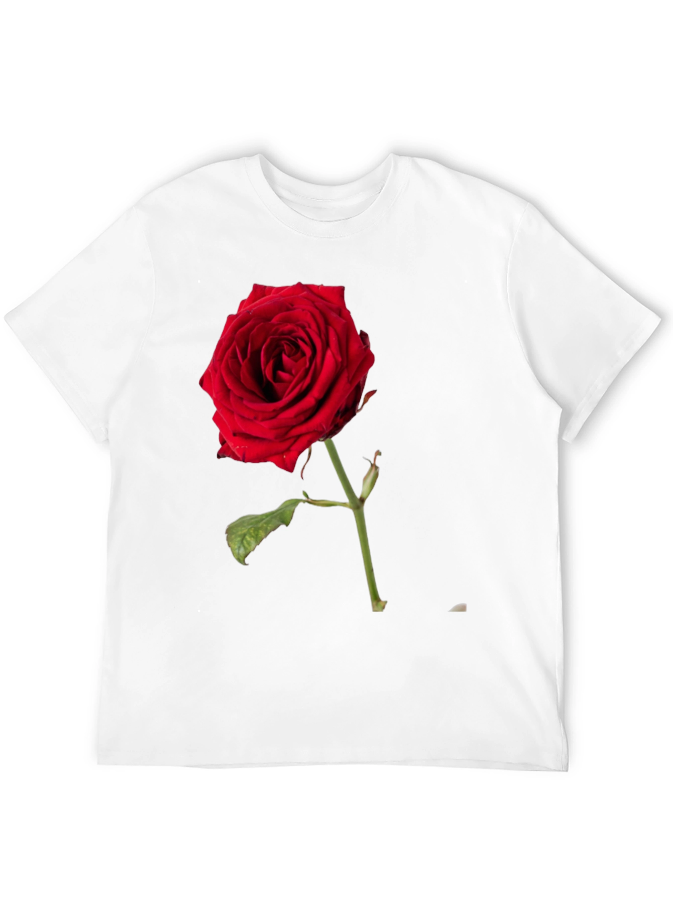 Red Rose Graphic Black T-Shirt