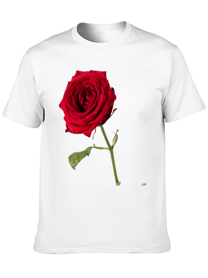 Red Rose Graphic Black T-Shirt