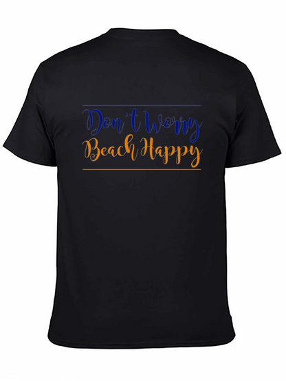 Dont Worry Beach Happy Black T-Shirt