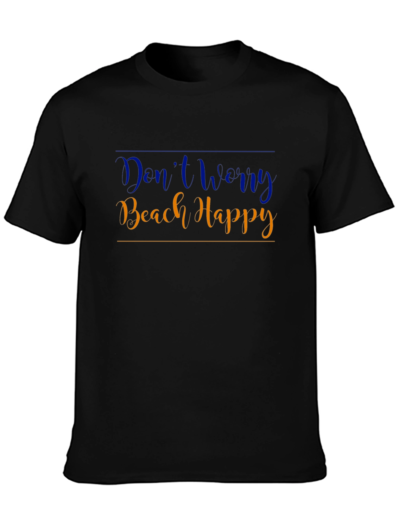 Dont Worry Beach Happy Black T-Shirt