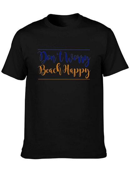 Dont Worry Beach Happy Black T-Shirt