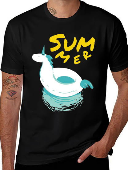 Summer Unicorn Pool Float Graphic Tee