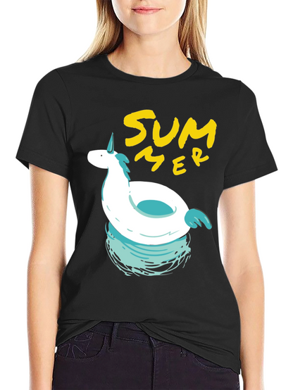 Summer Unicorn Pool Float Graphic Tee
