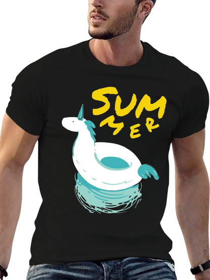 Summer Unicorn Pool Float Graphic Tee