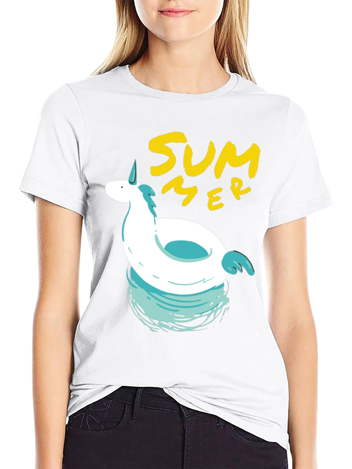 Summer Unicorn Pool Float Graphic Tee