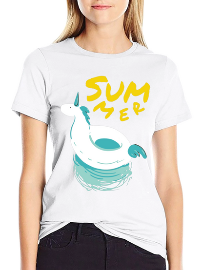 Summer Unicorn Pool Float Graphic Tee