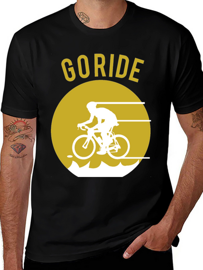 Go Ride Black T-Shirt | Cycling Design