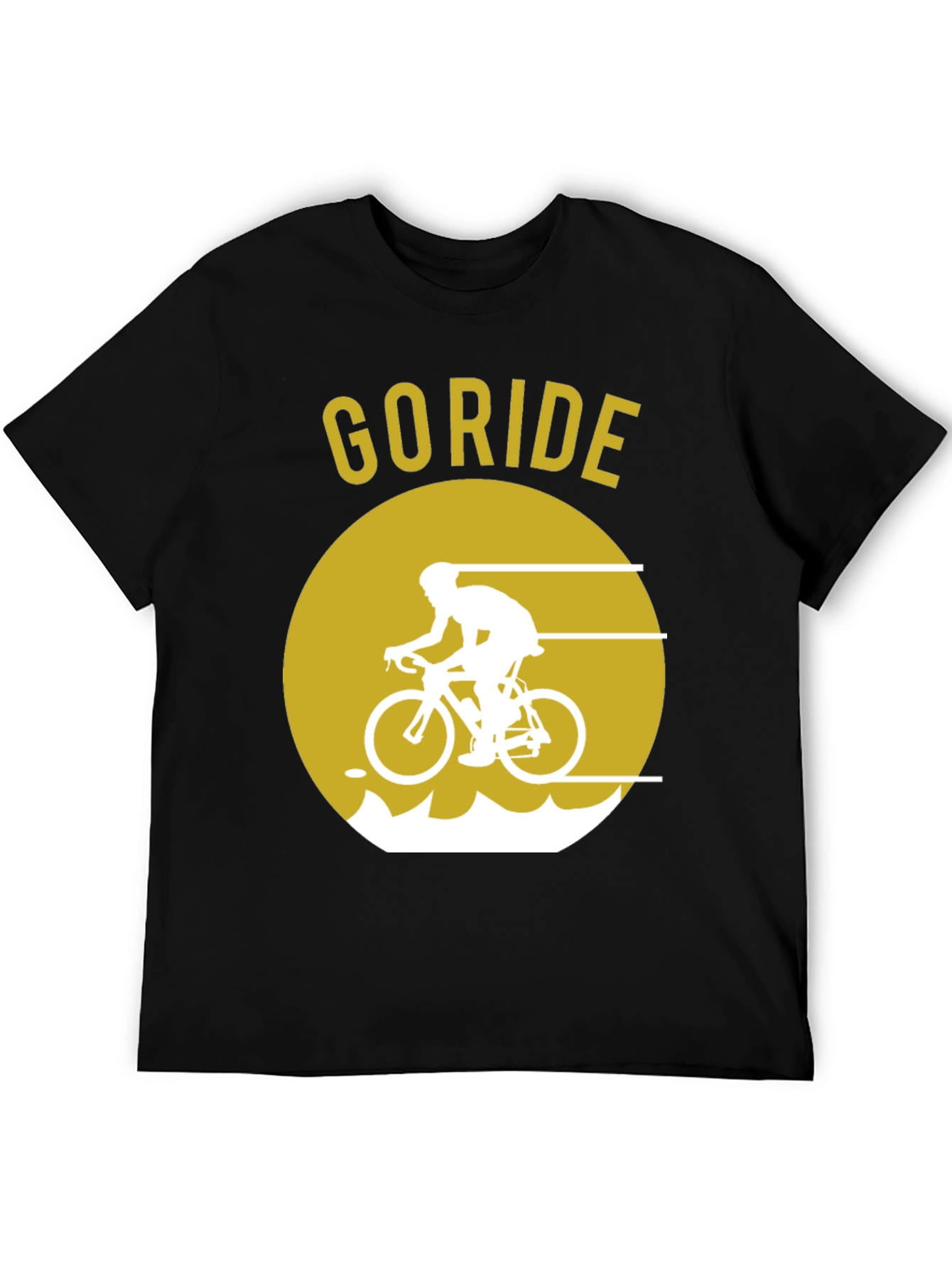 Go Ride Black T-Shirt | Cycling Design