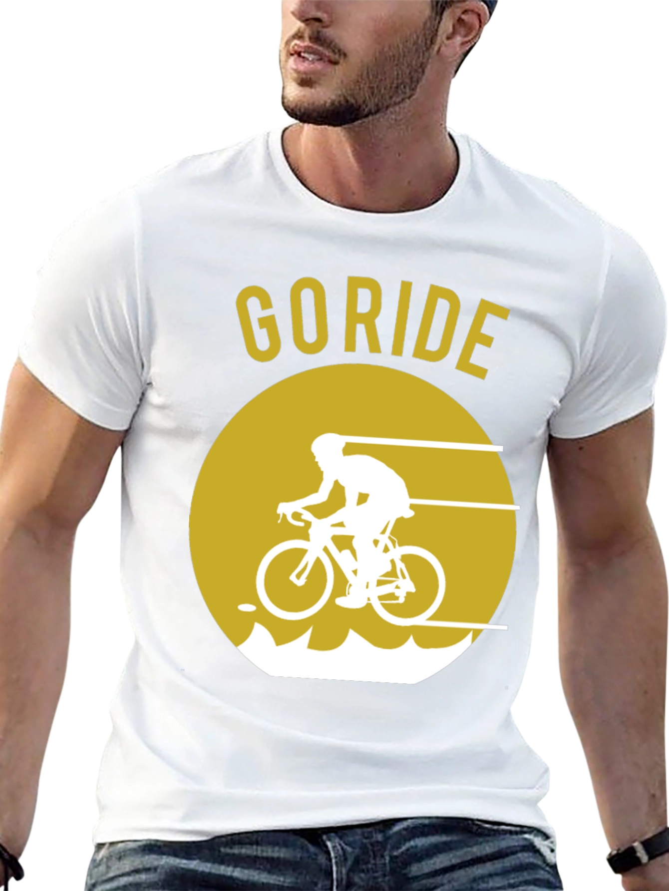 Go Ride Black T-Shirt | Cycling Design