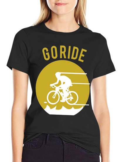 Go Ride Black T-Shirt | Cycling Design
