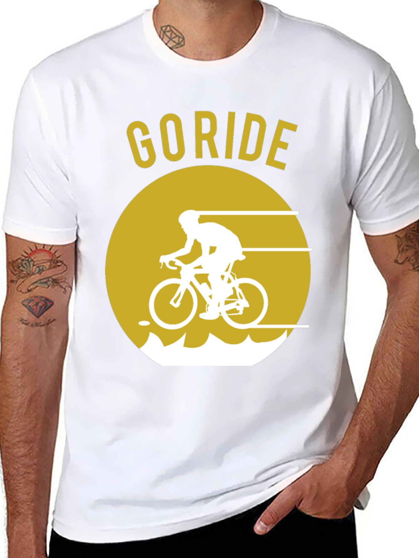 Go Ride Black T-Shirt | Cycling Design