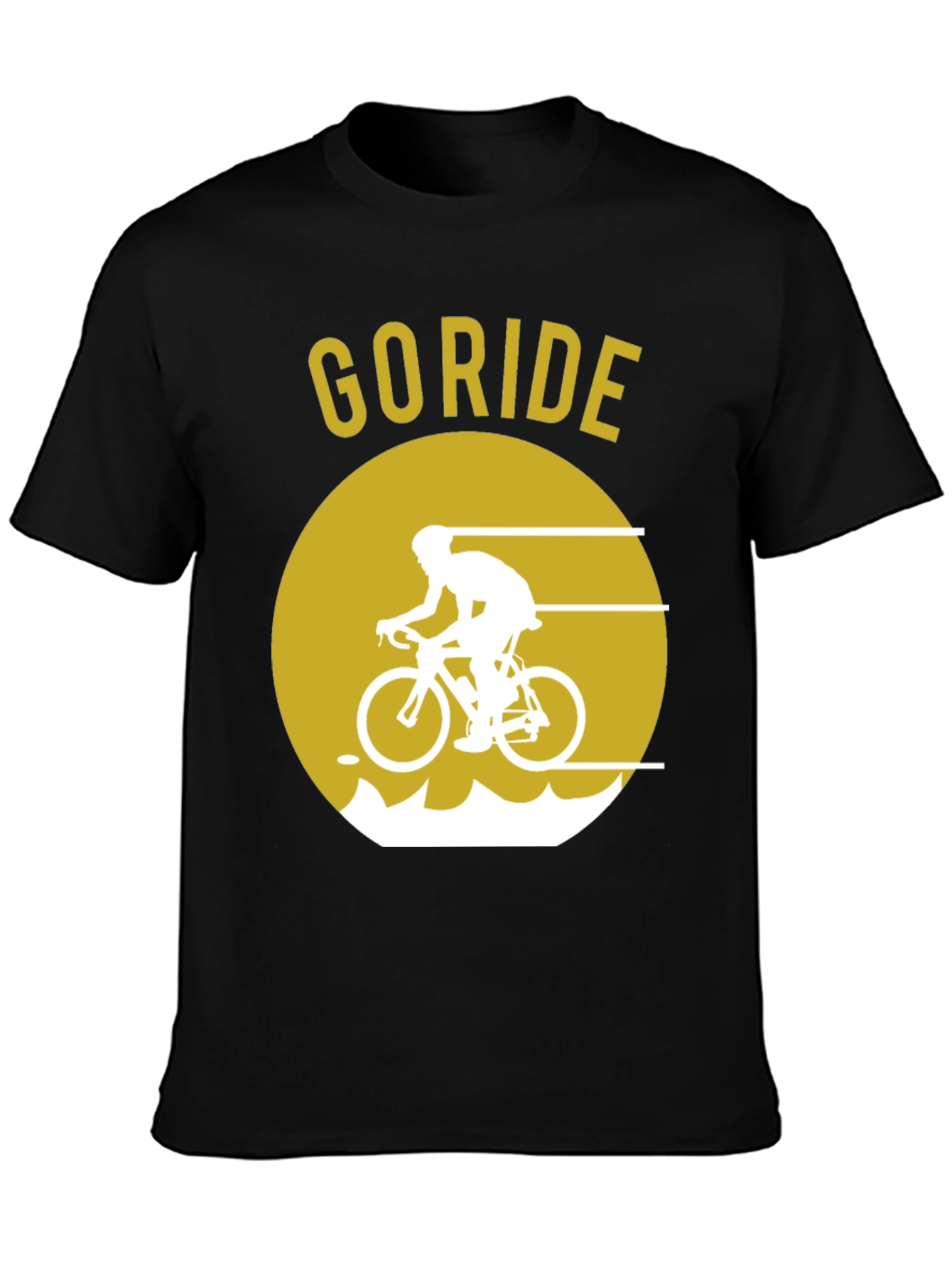 Go Ride Black T-Shirt | Cycling Design