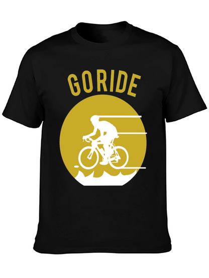 Go Ride Black T-Shirt | Cycling Design
