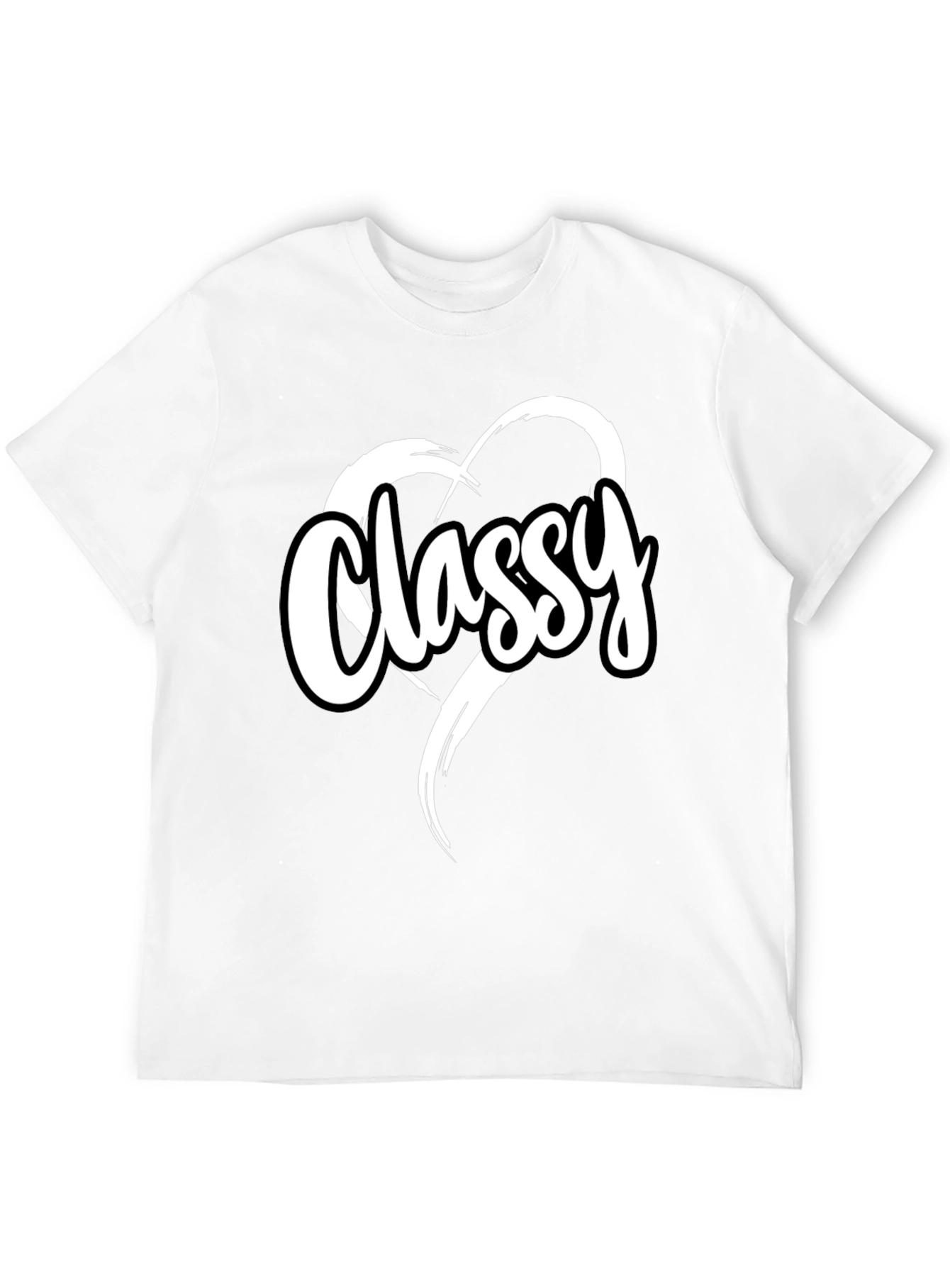 Classy Heart Tee - Stylish Black T-Shirt
